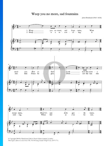 Weep you no more Musik-Noten