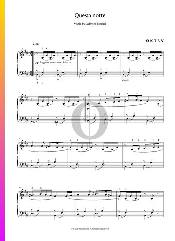 Questa notte Sheet Music