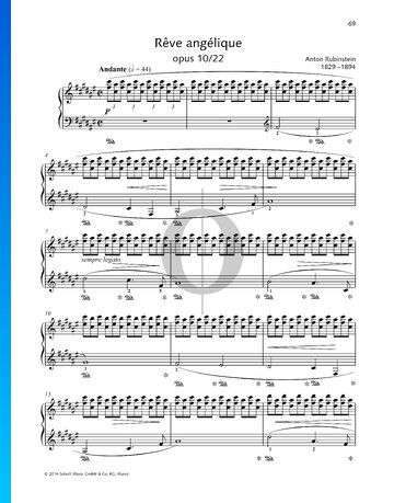 Rêve angélique, Op. 10 No. 22 Partitura