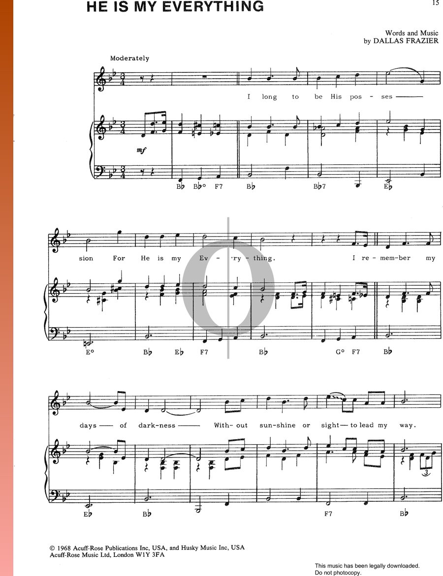 There Goes My Everything Sheet Music (Piano, Voice) - OKTAV