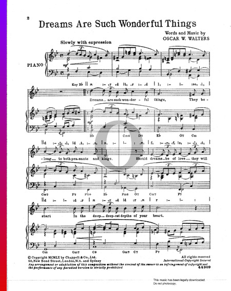 Dreams Are Such Wonderful Things Musik-Noten