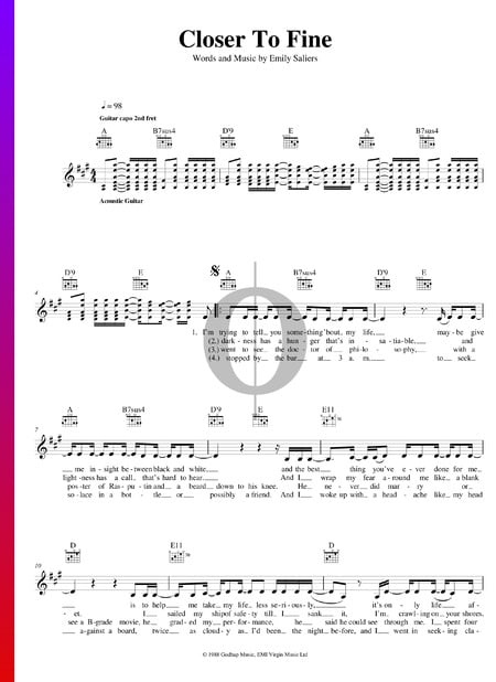 Closer To Fine Sheet Music