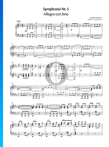 Partition Symphonie No. 5 en Do mineur, Op. 67: 1. Allegro con brio