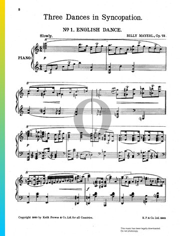 Three Dances In Syncopation, Op. 73: No. 1. English Dance Sheet Music