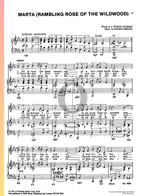 Marta (Rambling Rose Of The Wildwood) Musik-Noten