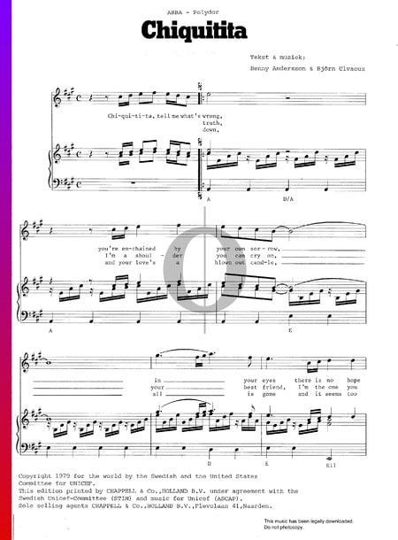 Chiquitita Sheet Music
