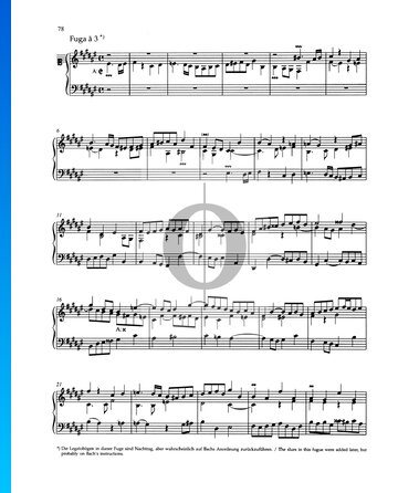 Fuga en fa sostenido mayor, BWV 882 Partitura
