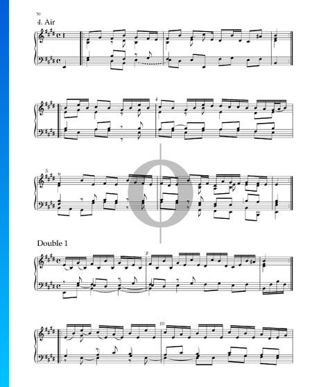 Suite n.º 5 en mi mayor, HWV 430: 4. Aire Partitura