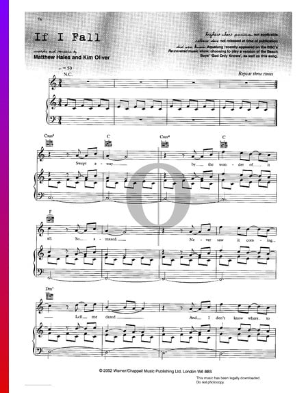 If I Fall Sheet Music