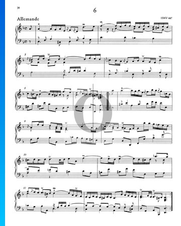 Suite d-Moll, HWV 447: 1. Allemande Musik-Noten