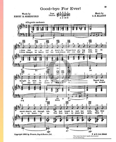 Good-Bye For Ever Sheet Music