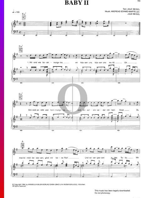 Baby II Sheet Music