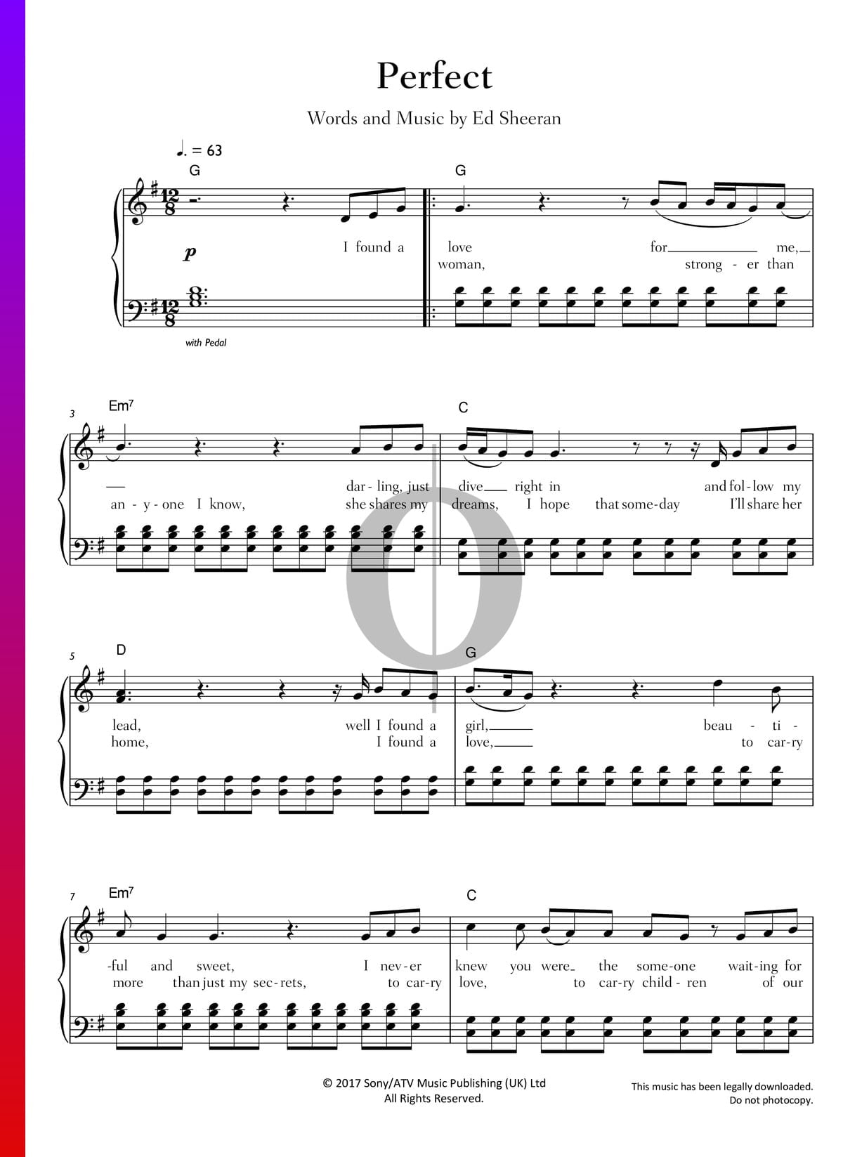 Partitura » Ed Sheeran (Piano, Voz) | Descarga - OKTAV