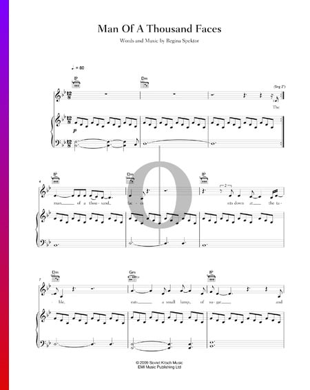Man Of A Thousand Faces Sheet Music