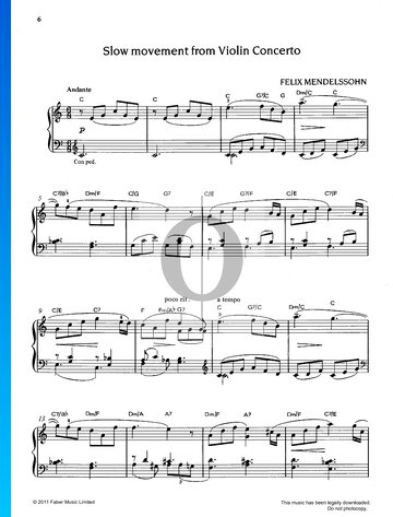 Violin Concerto in E Minor, Op. 64: 2. Andante Sheet Music
