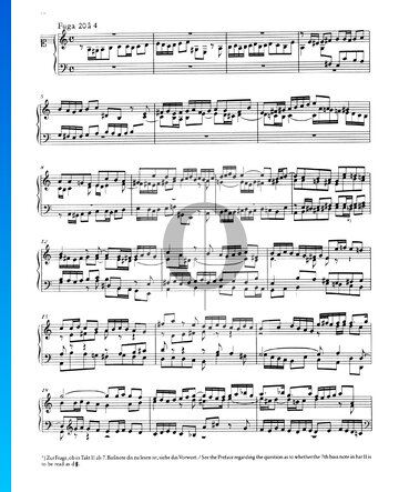 Fuga 20 en la menor, BWV 865 Partitura