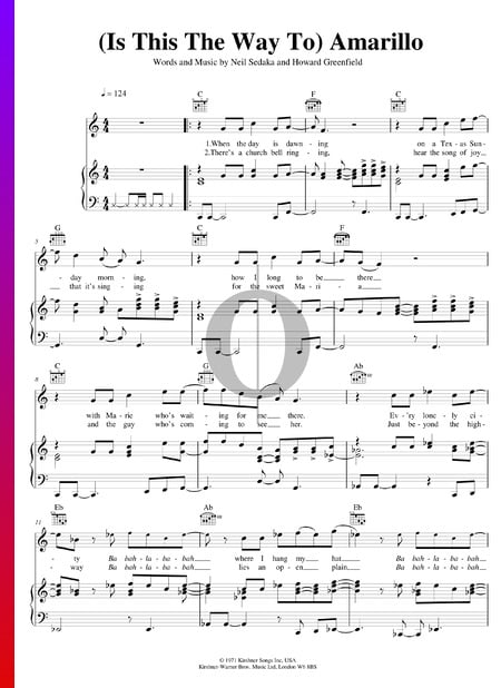 (Is This The Way To) Amarillo Sheet Music