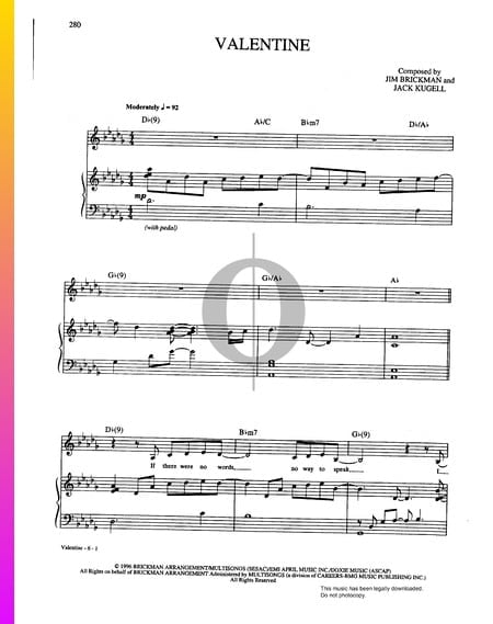 Valentine Musik-Noten