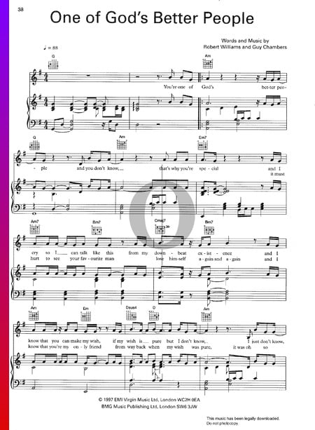 One Of God's Better People Sheet Music