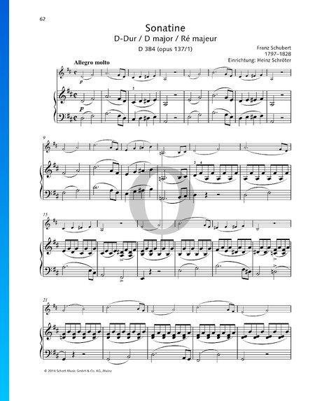 Sonatina in D Major, D 384 (Op. 137, No. 1)