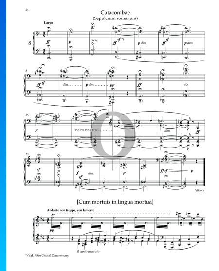 Pictures At An Exhibition: Catacombs (Roman Tomb), With the Dead in a Dead Language Sheet Music