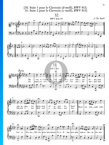 Aria en fa menor, BWV Anh. 516 Partitura