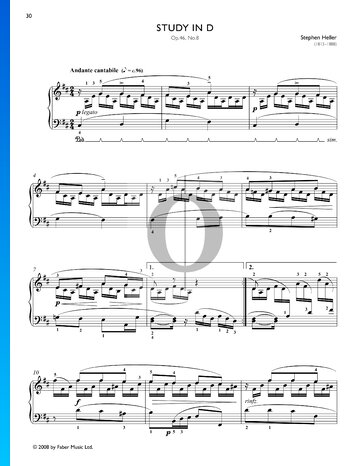 Study in D Major, Op. 46 No. 8 Sheet Music