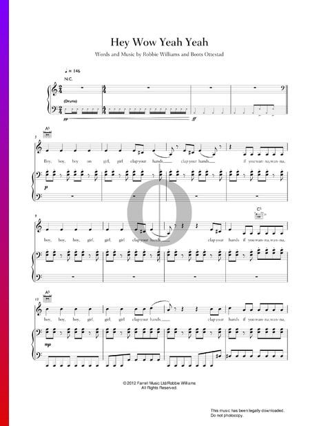 Hey Wow Yeah Yeah Sheet Music