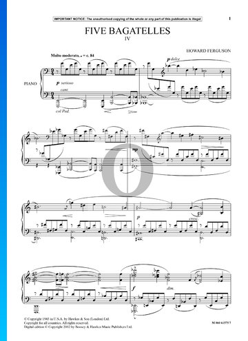 5 Bagatelles, Op. 9: No. 4. Molto moderato Sheet Music
