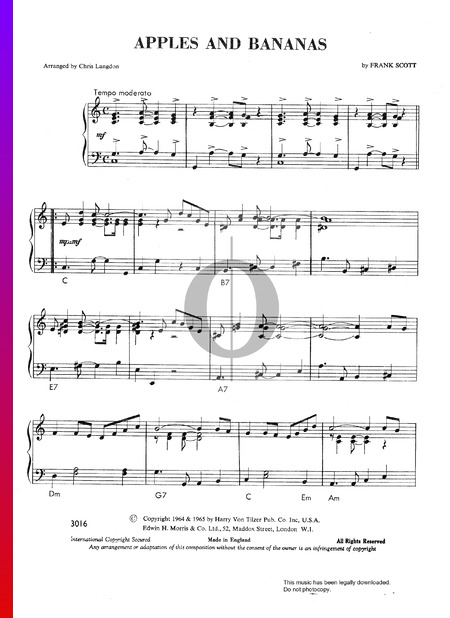 Apples And Bananas Sheet Music