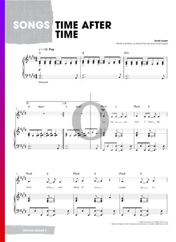 Time After Time Sheet Music