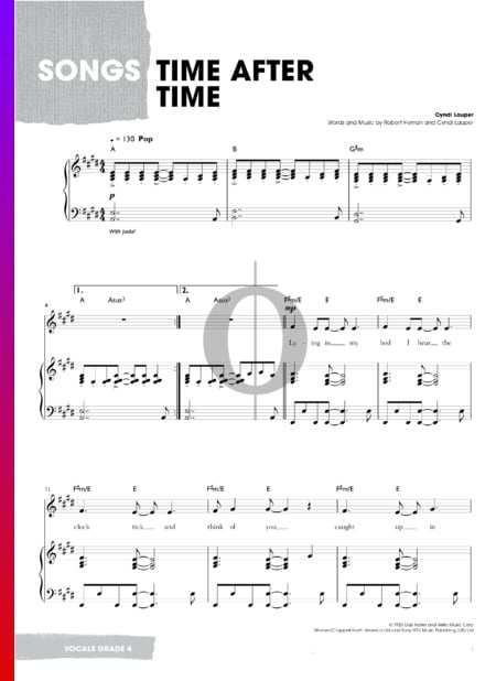 Time After Time Musik-Noten