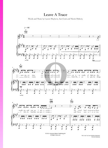 Leave A Trace Sheet Music