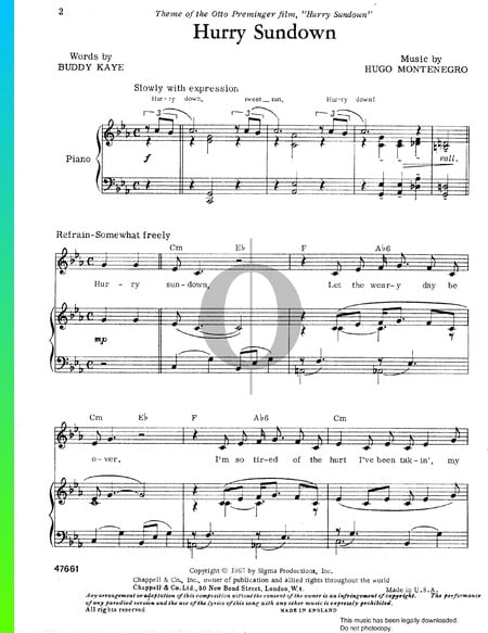 Hurry Sundown Sheet Music