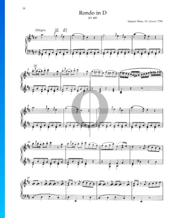Rondo D-Dur, KV 485 Musik-Noten