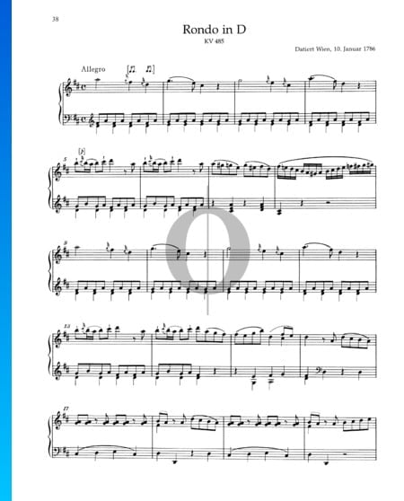 Rondo D-Dur, KV 485 Musik-Noten