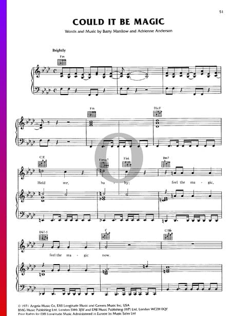 Could It Be Magic Musik-Noten
