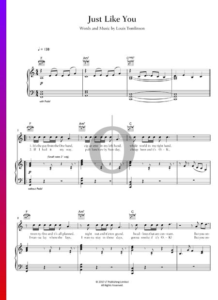 Just Like You Sheet Music