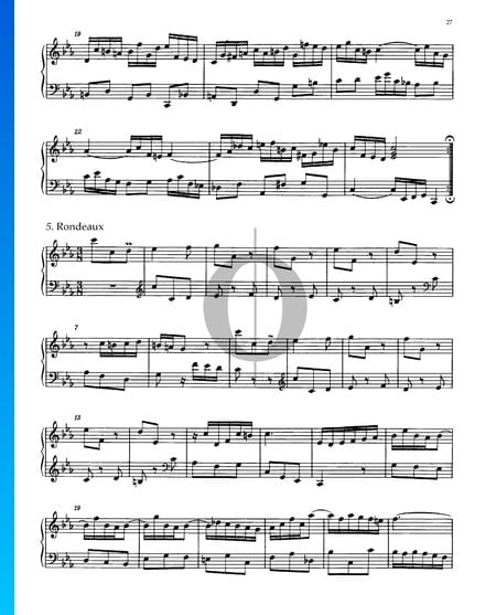 Partita 2, BWV 826: 5. Rondeaux Sheet Music