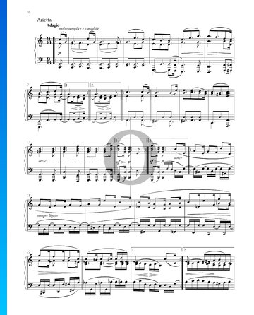 Partition Sonate n° 32 en Do mineur, op. 111 : 2. Arietta