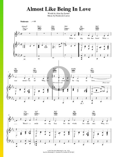 Almost Like Being In Love Sheet Music