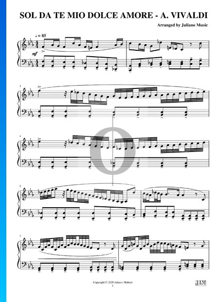 Orlando furioso, RV 728: Sol da te, mio dolce amore Partitura