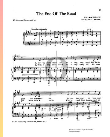 The End Of The Road Sheet Music