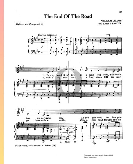 The End Of The Road Musik-Noten