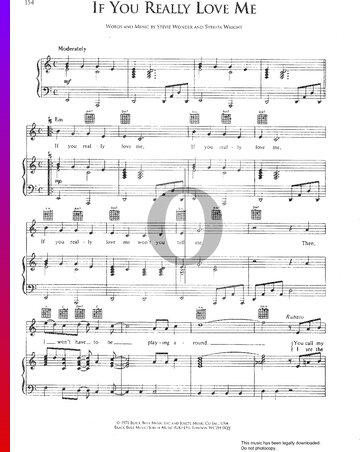 If You Really Love Me Sheet Music