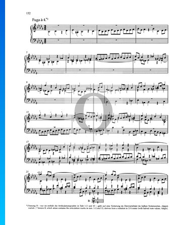 Fuga en si bemol menor, BWV 891 Partitura