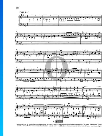 Fugue en Si bémol mineur, BWV 891 Partition