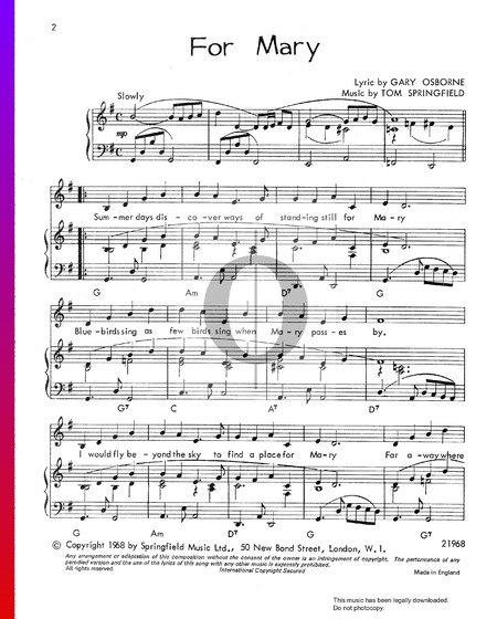 For Mary Sheet Music