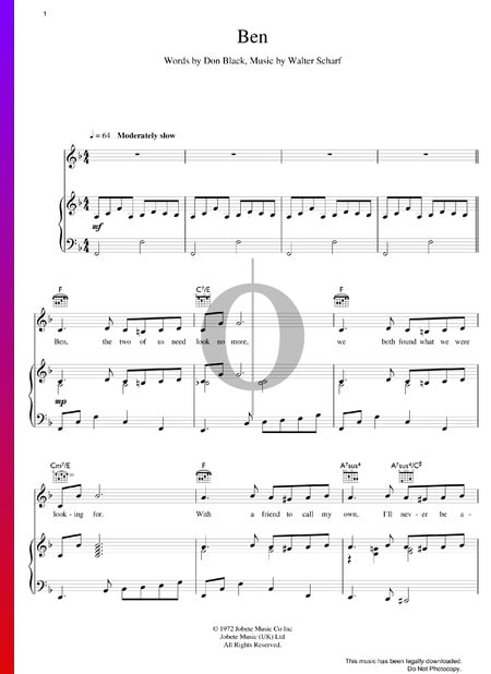 Ben Sheet Music