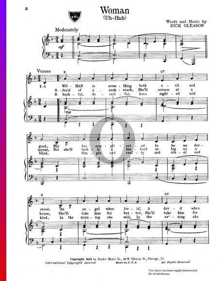 Wo-Man (Uh-Huh) Partitura